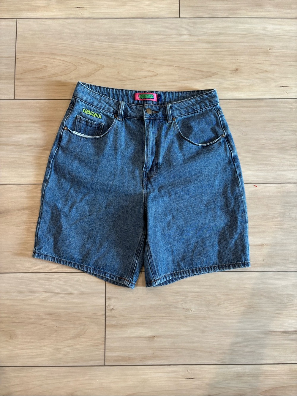Empyre Y2K High waisted embroidered grunge summer denim jean shorts